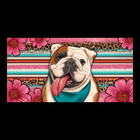 English Bulldog Floral License Plate Heavy Core Tee | Teevron