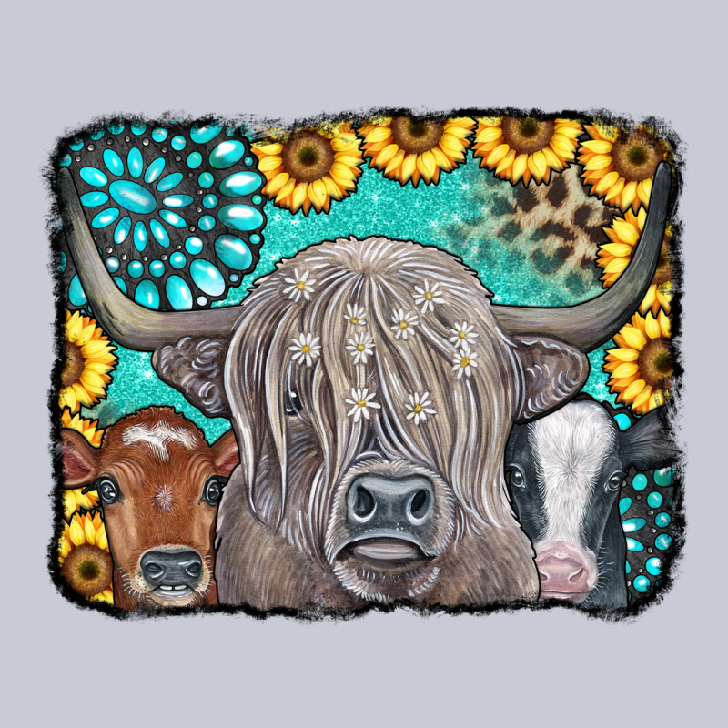 Cows Glitter Turquoise Leopard Sunflowers Heavyweight Hoodie by CowCowDesign | Teevron