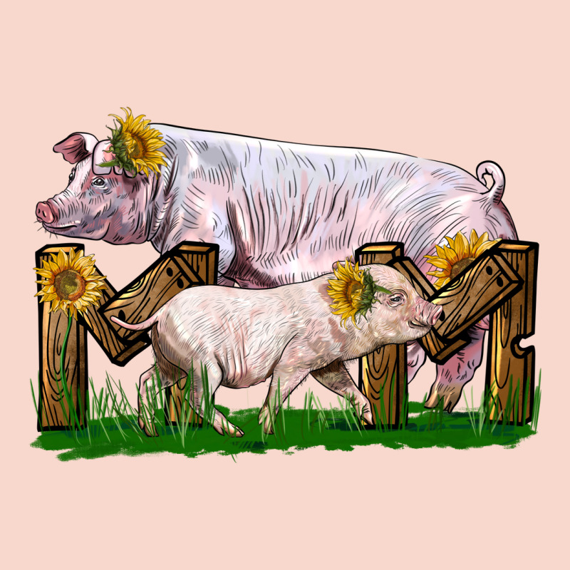 Mom With White Chester Pig And Baby Pig Urban Hoodie by LillyAllenDesigns | Teevron