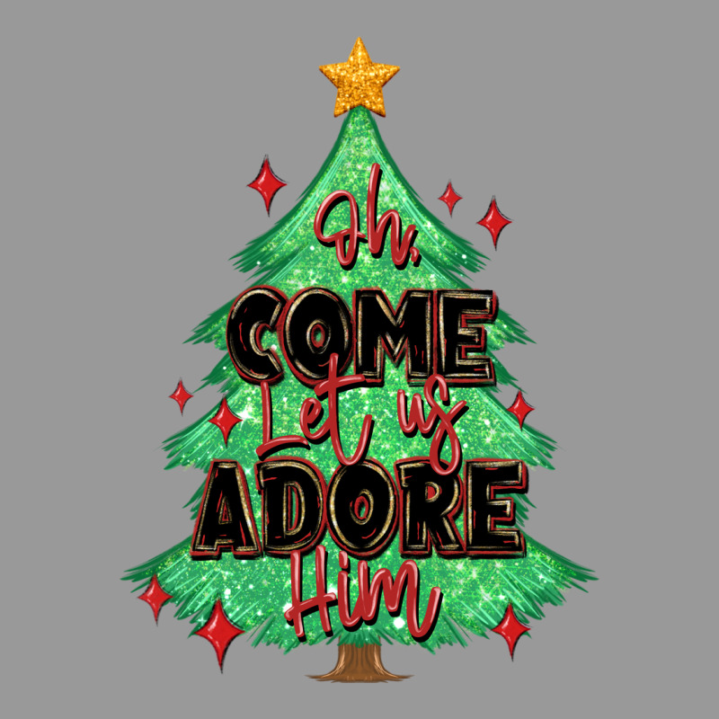Oh Come Let Us Adore Him Christmas Tree Vintage Hoodie by MaliasSmallBusiness | Teevron