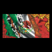 Mexico Flag Cowhide Leopard Sunflower And Roses Licanse  Plate Ladies Tee | Teevron
