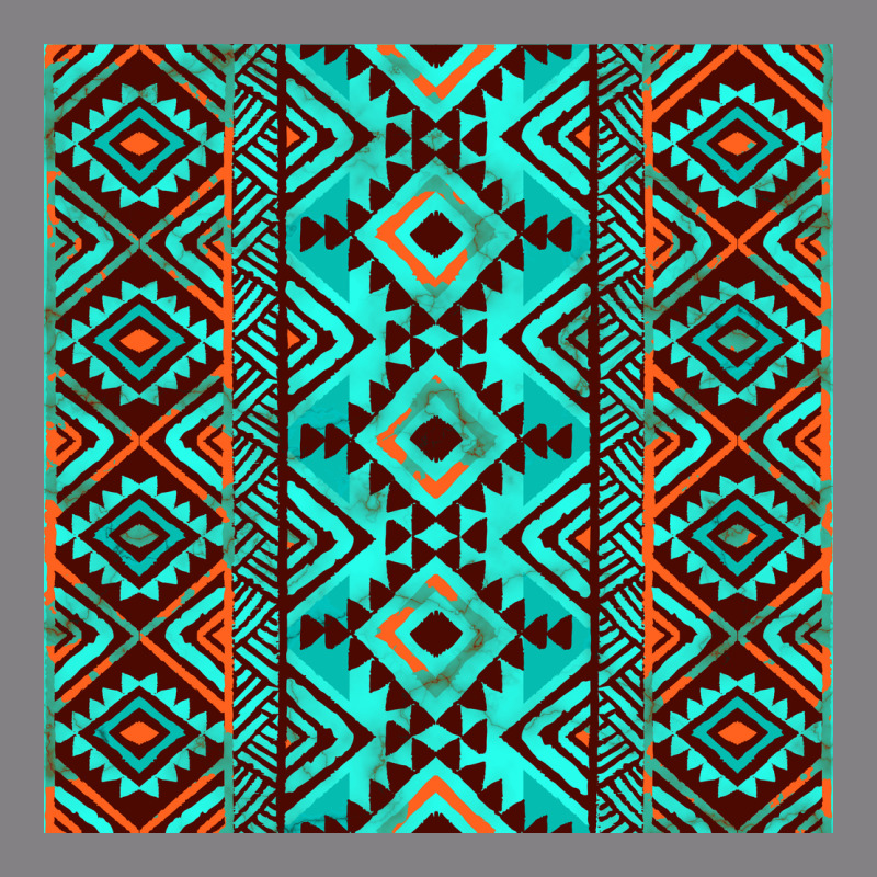 Aztec Turquoise Pattern Heavyweight Hoodie by CowCowDesign | Teevron