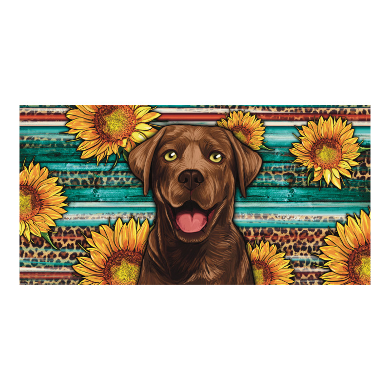 Western Chocolate Labrador License Plate Ladies Tee by Artiststas | Teevron