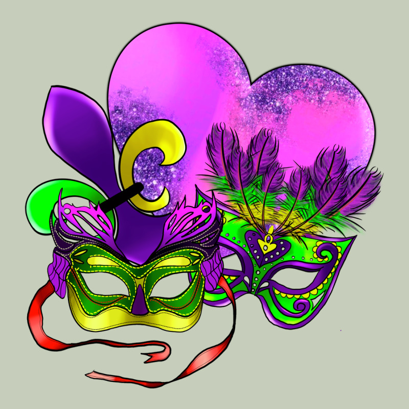 Mardi Gras Heart And Mask Ladies Tee by AdoDesignShop | Teevron