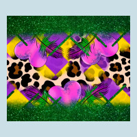 Mardi Gras Leopard And Heart Ladies Tee | Teevron