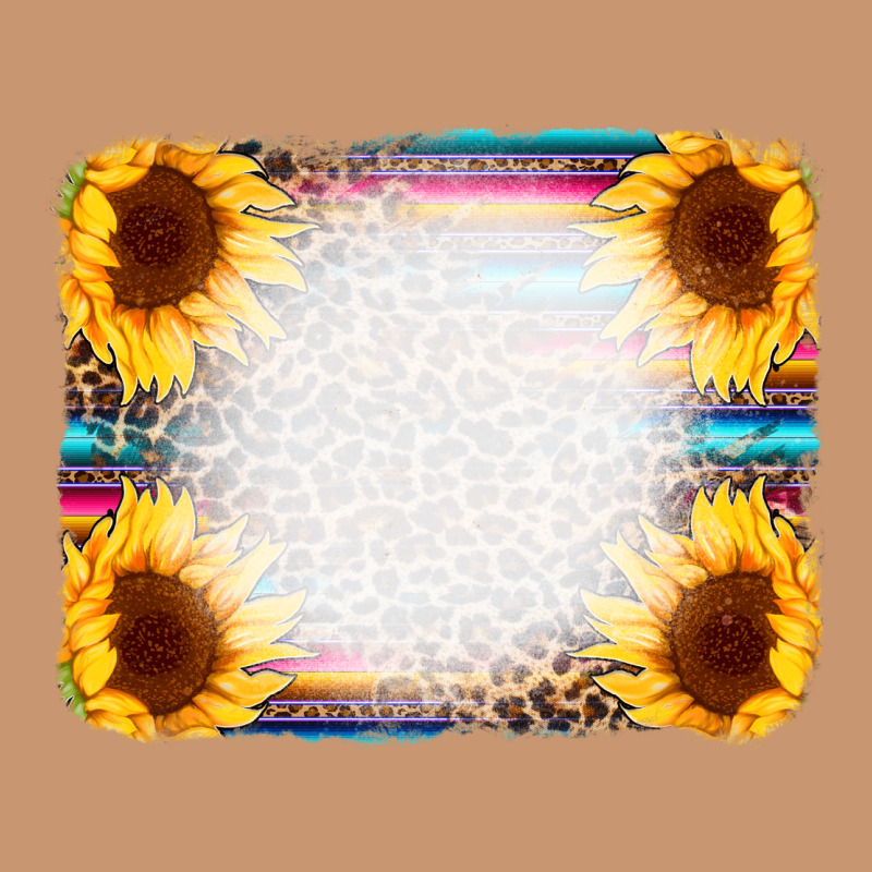 Serape Bleached Sunflowers Leopard Background Heavyweight Hoodie by CowCowDesign | Teevron