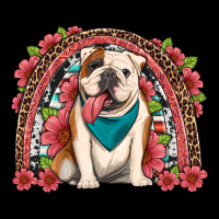 English Bulldog Floral Rainbow Ladies Tee | Teevron