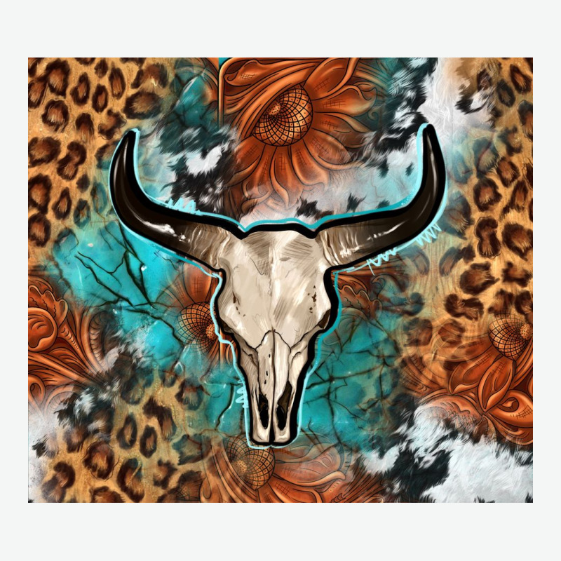 Western With Bull Skull Urban Heavy Tee by NancyCooperArtShop | Teevron