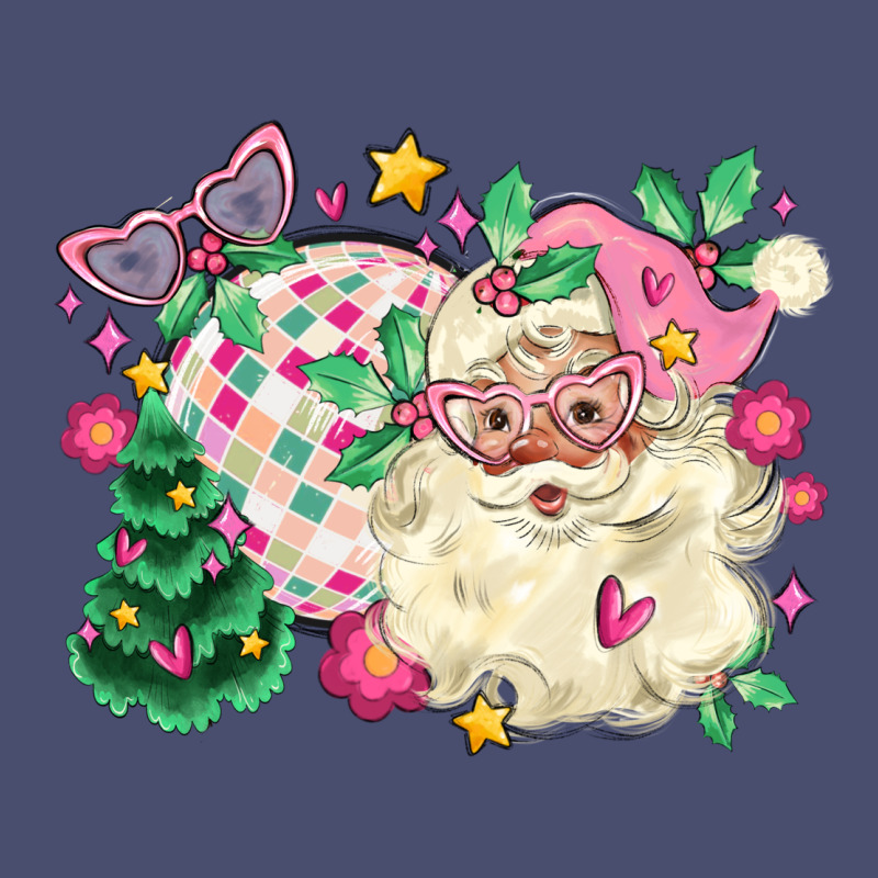 Pink Santa And Disco Ball With Christmas Tree Vintage Tee by MaliasSmallBusiness | Teevron