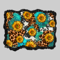 Cowhide Leopard Turquoise Sunflowers Pattern Olivia Premium Sweatshirt | Teevron