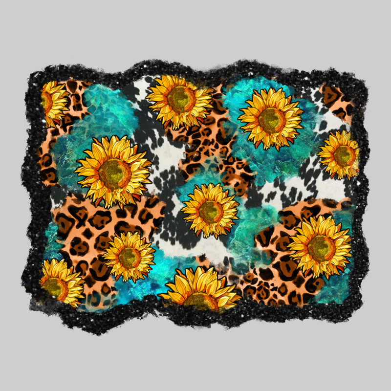 Cowhide Leopard Turquoise Sunflowers Pattern Olivia Premium Sweatshirt by OliviaCreatesArt | Teevron
