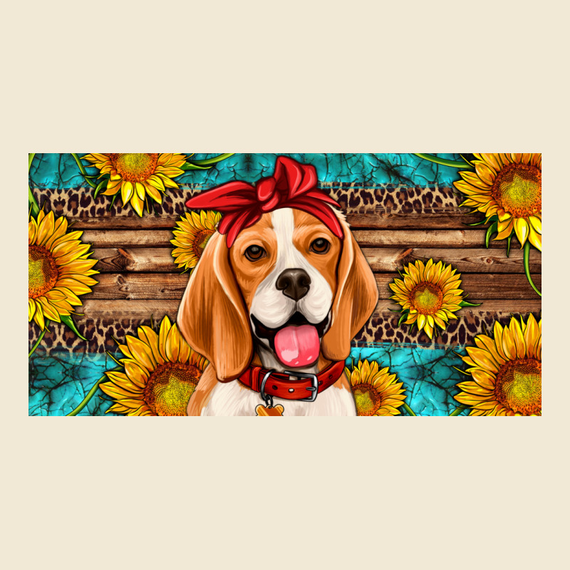 Beagle With Sunflowers License Plate Ladies Tee by Artiststas | Teevron