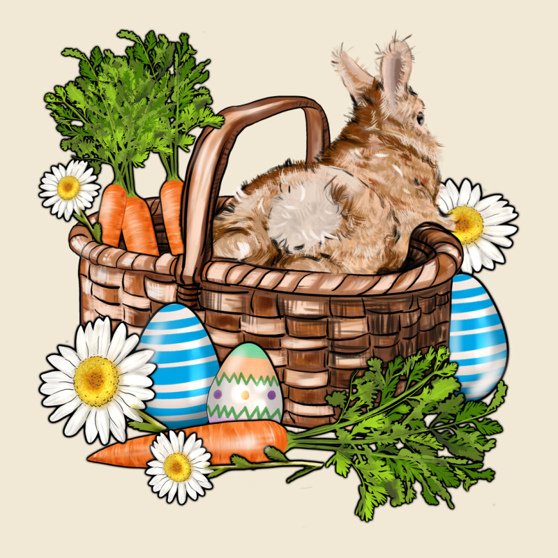 Easter Bunny In Basket Wıth Carrot And Eggs Ladies Tee by AdoDesignShop | Teevron