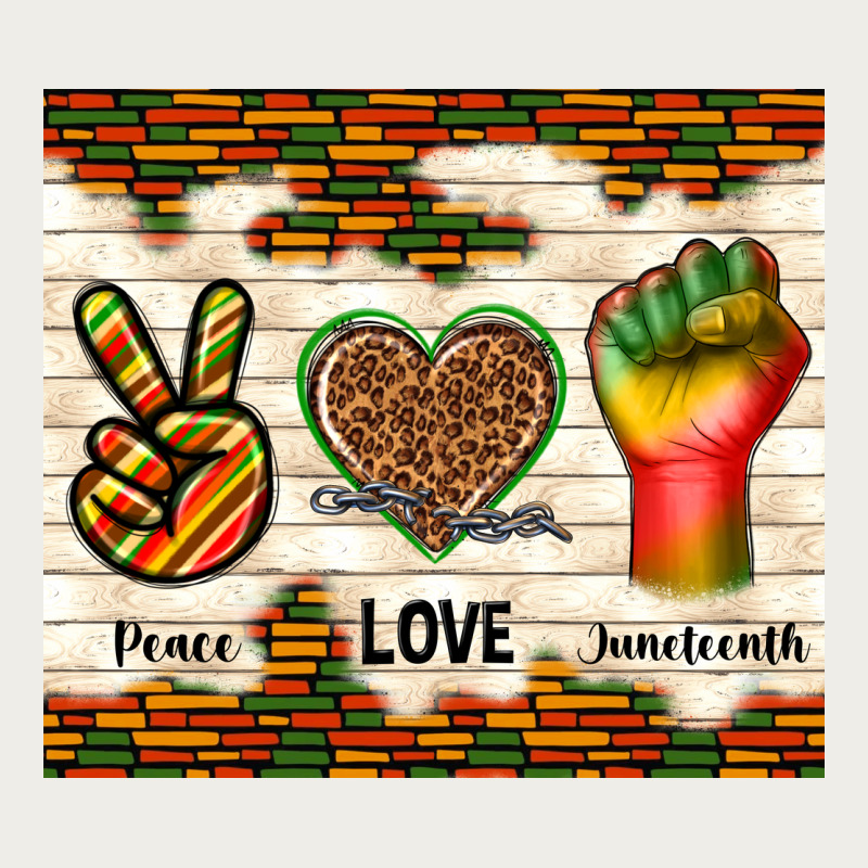 Peace Love Juneteenth Zipper Hoodie by TumblerDesignByShophia | Teevron