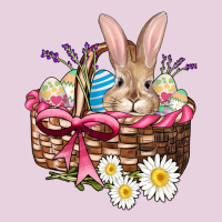 Easter Bunny And Basket Ladies Tee | Teevron