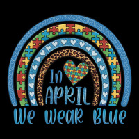 In April We Wear Blue Autism Awareness Leopard Rainbow Heavy Core Tee | Teevron
