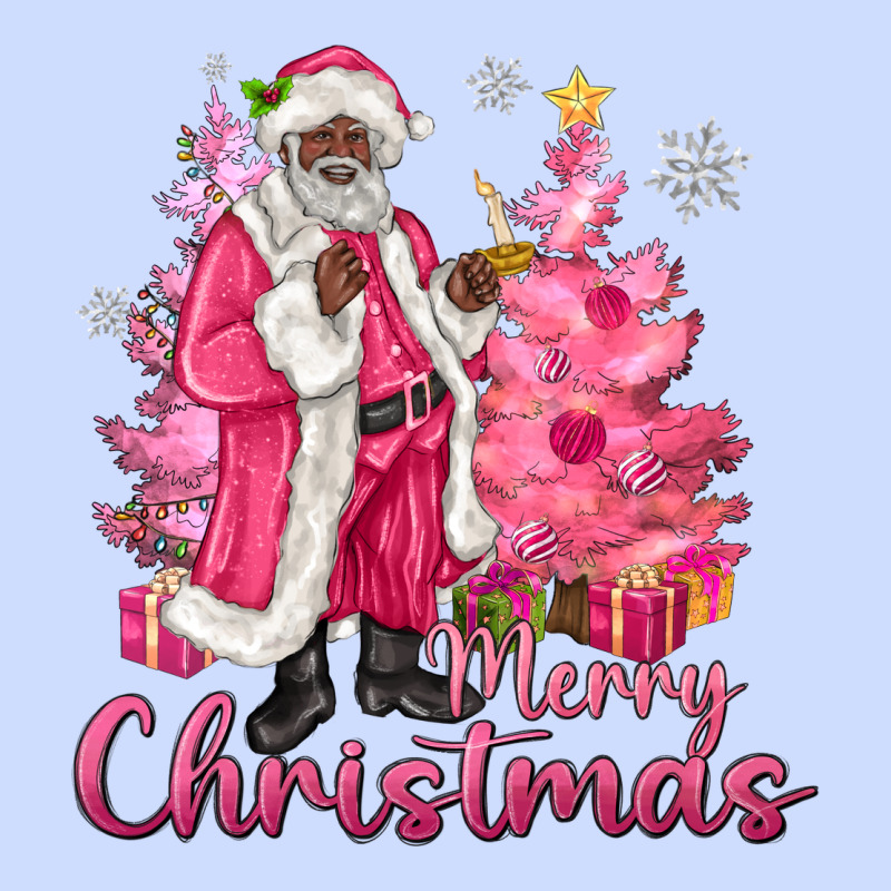 Pink Merry Christmas Black Santa Urban Heavy Tee by MaliasSmallBusiness | Teevron
