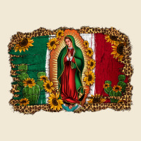 Our Lady Of Guadalupe Mexican Flag Background Premium Tee | Teevron