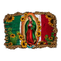 our lady of Guadalupe Mexican flag background | Teevron