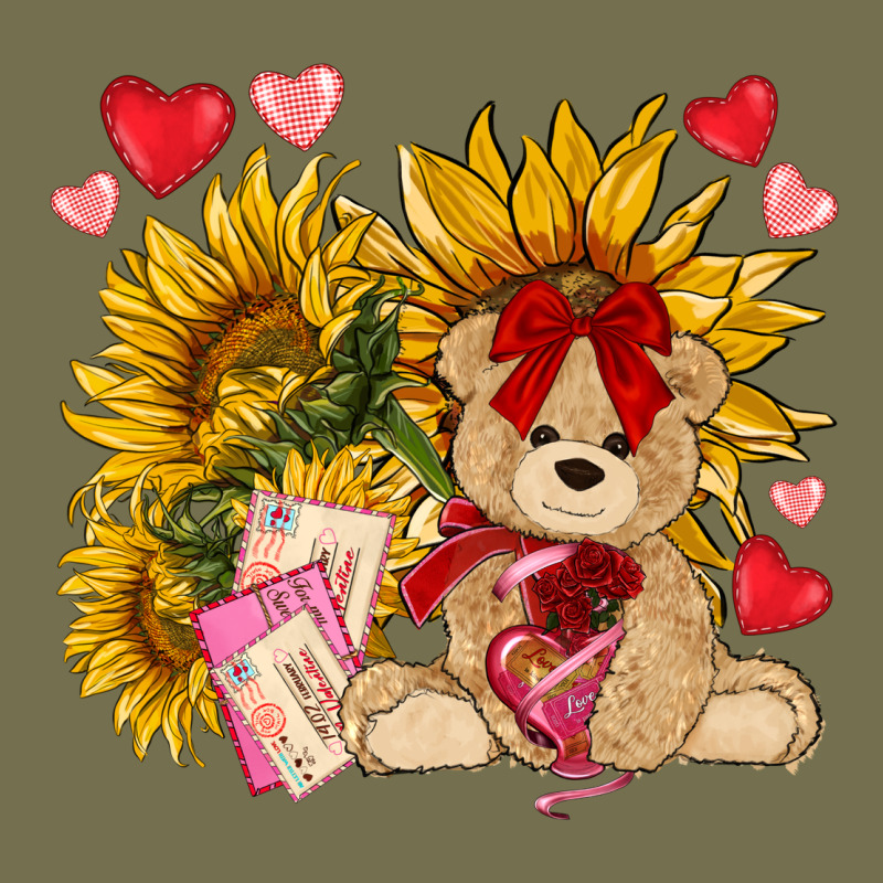 Valentines Day Sunflowers With Bear Hjf Vintage Hoodie by NancyCooperArtShop | Teevron