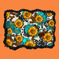 Cowhide  Turquoise Sunflowers Pattern Olivia Premium Sweatshirt | Teevron