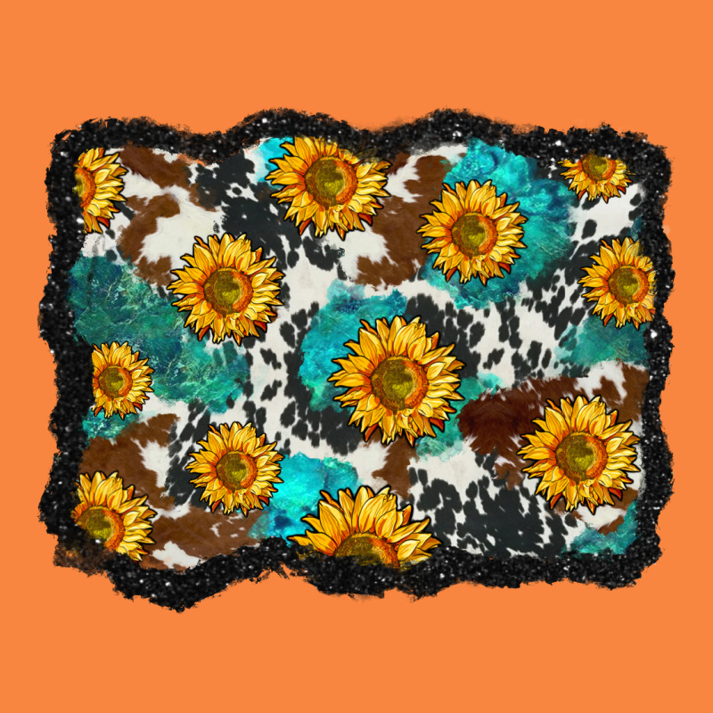 Cowhide  Turquoise Sunflowers Pattern Olivia Premium Sweatshirt by OliviaCreatesArt | Teevron