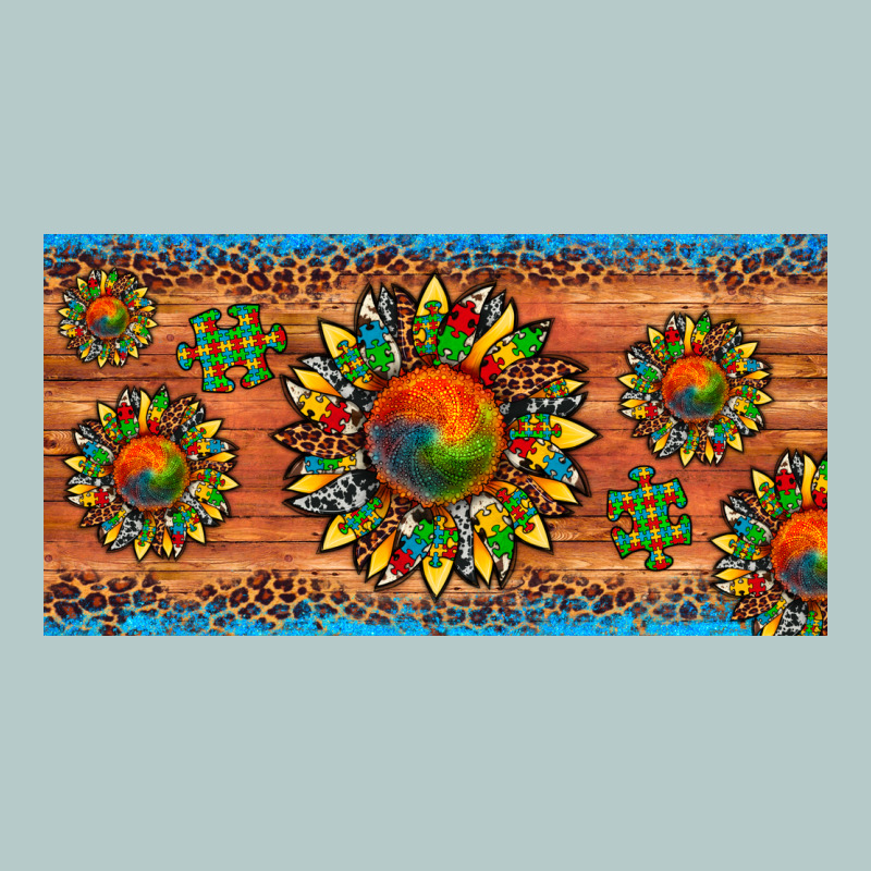 Autism Awareness Sunflower Puzzle License Plate Heavy Core Tee by Artiststas | Teevron