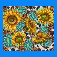 Turquoise Sunflowers With Gemstones Zipper Hoodie | Teevron