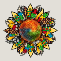Autism Awareness Cowhide Leopard Sunflower Heavy Core Tee | Teevron