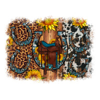 saddle sunflower horseshoe cowhide leopard background | Teevron