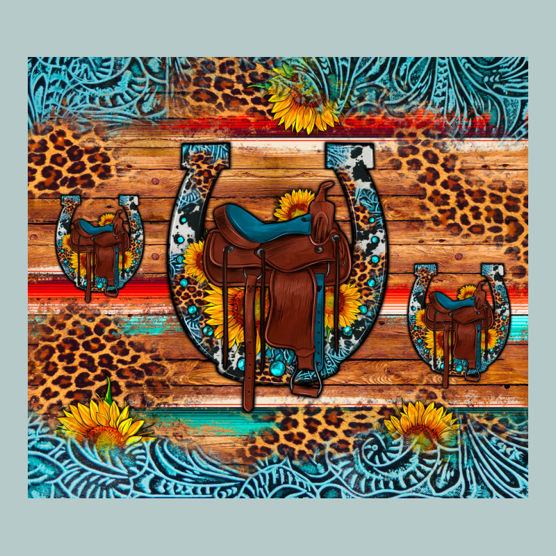 Saddle Horseshoe Leopard Sunflower Heavy Core Tee by Artiststas | Teevron