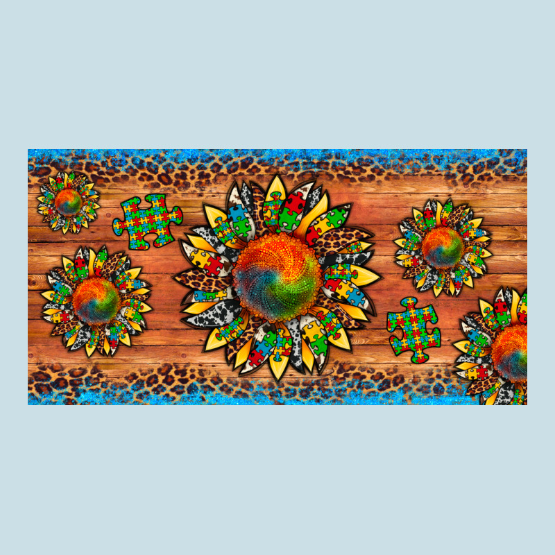 Autism Awareness Sunflower Puzzle License Plate Ladies Tee by Artiststas | Teevron