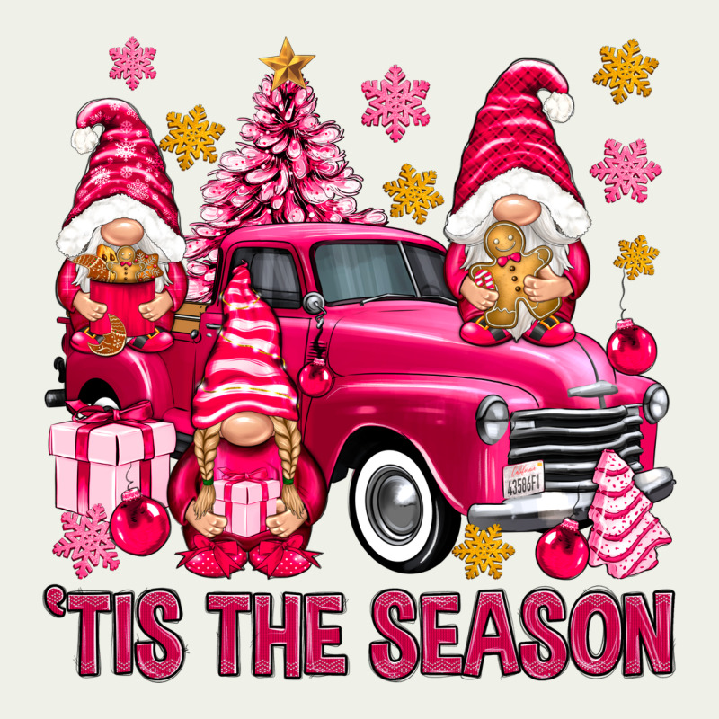 Tis' The Season Pink Christmas Gnomes Truck Urban Heavy Tee by NancyCooperArtShop | Teevron