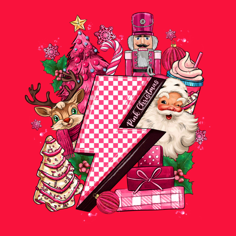 Pink Christmas Lightning Bolt Classic Tee by MaliasSmallBusiness | Teevron