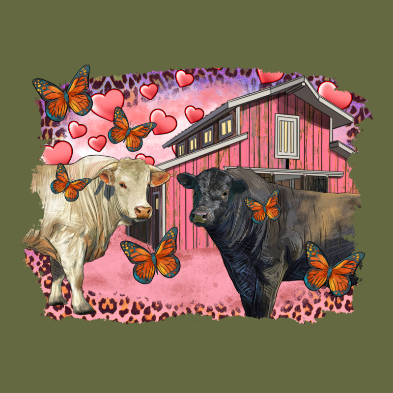 Valentine's Day Barn And Black Angus With Charolais Long Sleeve Tee by RanaPortraitStore | Teevron