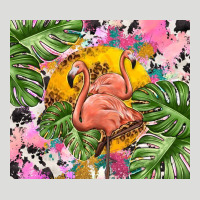 Flamingo With Leopard Zipper Hoodie | Teevron