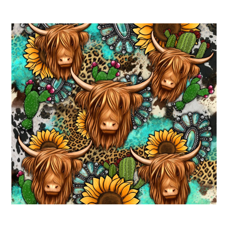 Long Haired Shaggy Cow Western Premium Tee by Jasminsmagicworld | Teevron