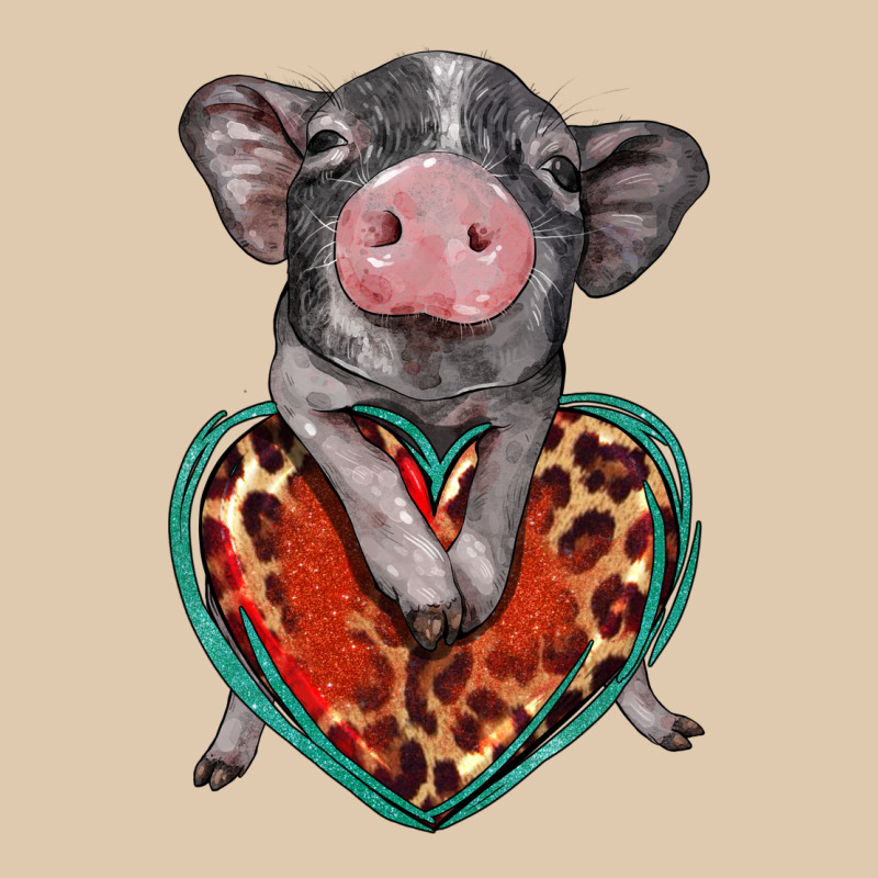 Baby Pig With Leopard Heart Heavyweight Sweatshirt by BarkalooDesign | Teevron