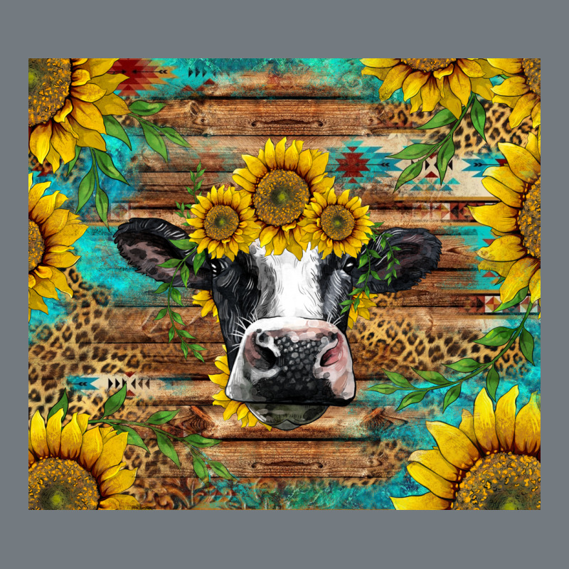 Holstein Cow With Sunflowers Heavyweight Sweatshirt by BarkalooDesign | Teevron