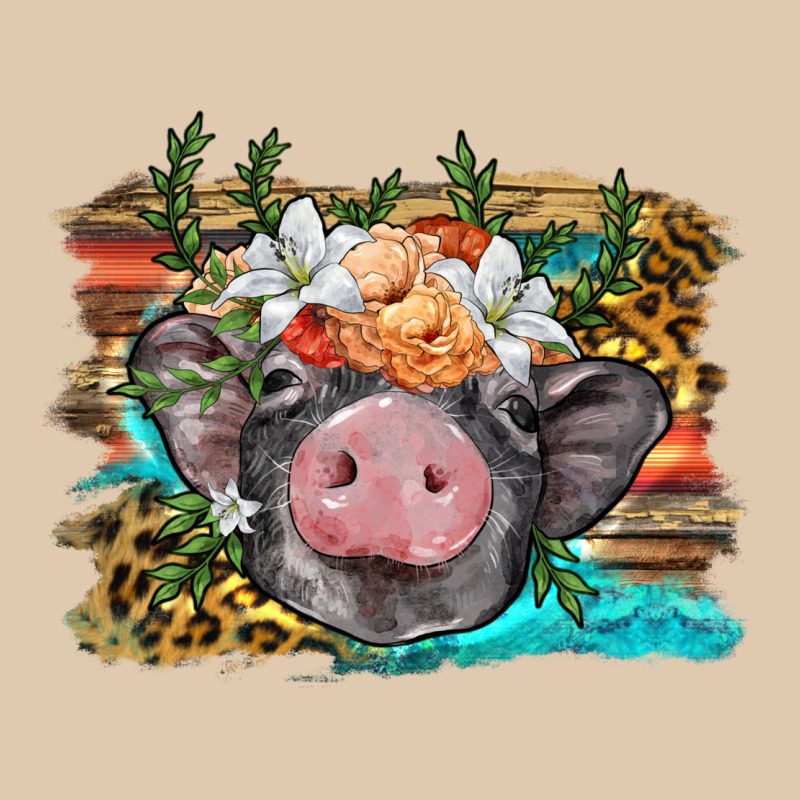 Baby Pig With Floral And Western Background Heavyweight Sweatshirt by BarkalooDesign | Teevron