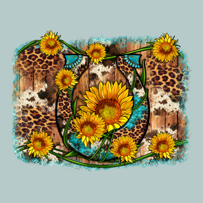 Sunflower Gemstone Leopard Cowhide Horseshoe Background Heavy Core Tee by Artiststas | Teevron