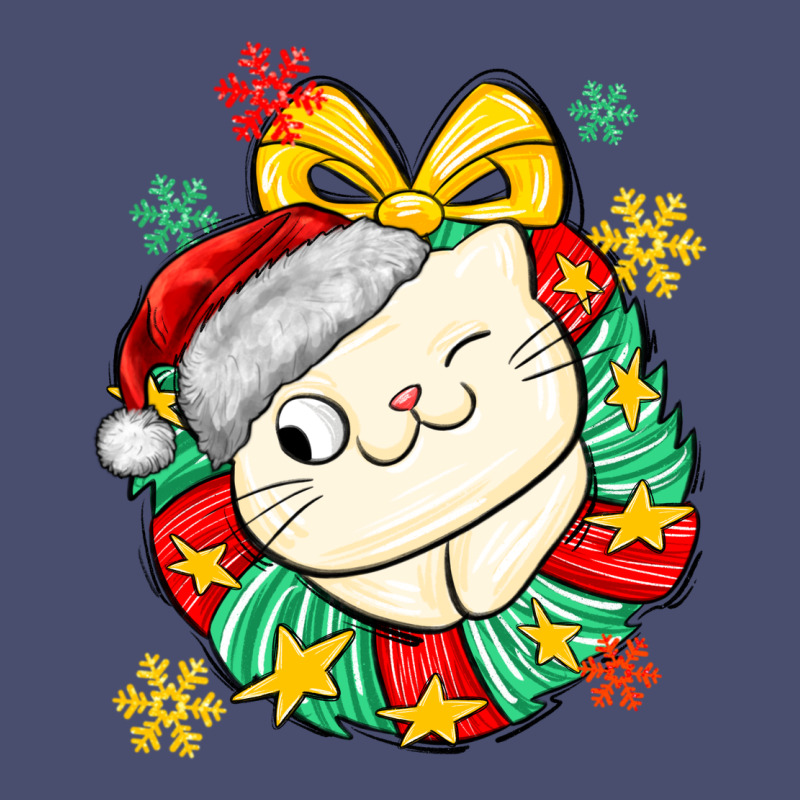 Christmas Wreaths Cat Vintage Tee by MaliasSmallBusiness | Teevron