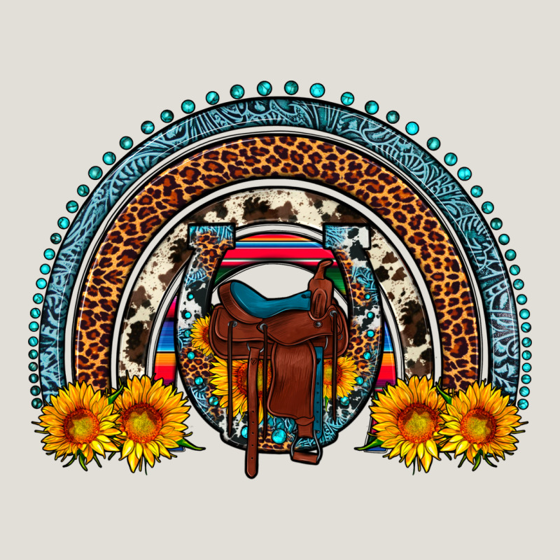 Saddle Sunflower Horseshoe Rainbow Heavy Core Tee by Artiststas | Teevron