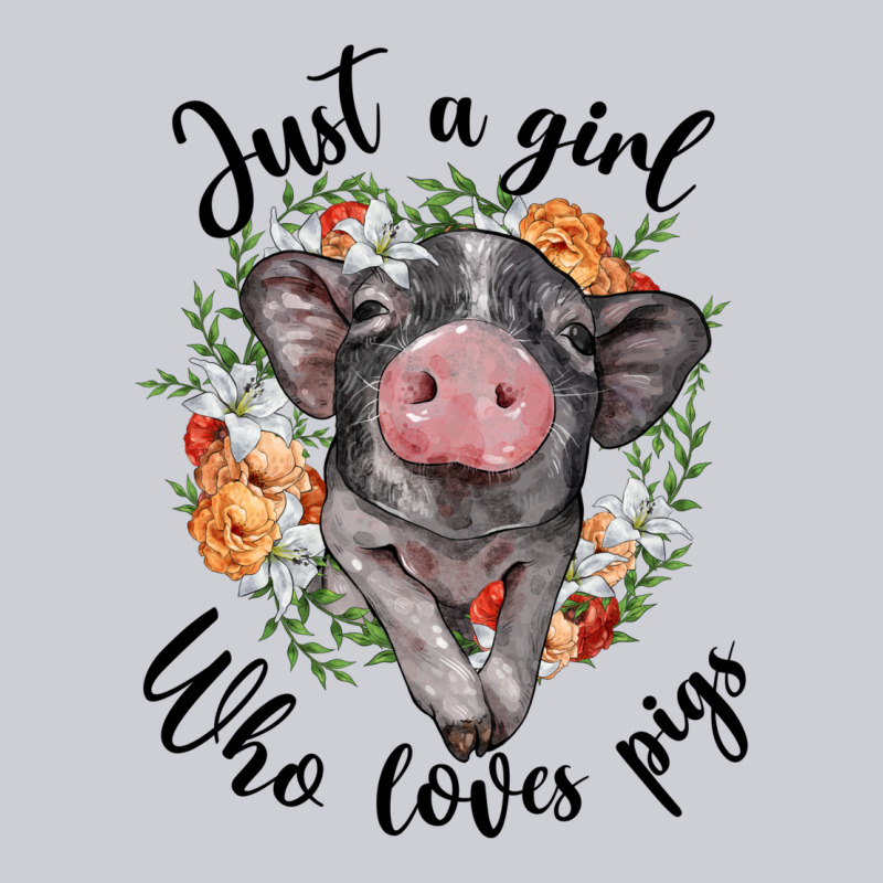 Just A Girl Who Loves Pigs Floral Wreath Heavyweight Sweatshirt by BarkalooDesign | Teevron