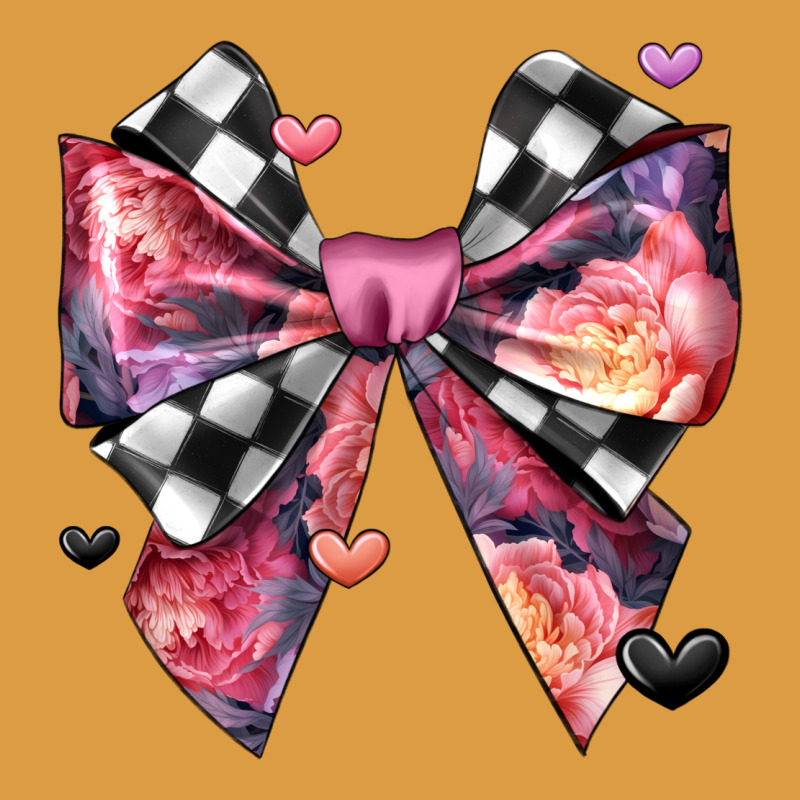Coquette Bow Floral Checkered Pattern Urban Heavy Tee by JahusDesignShop | Teevron