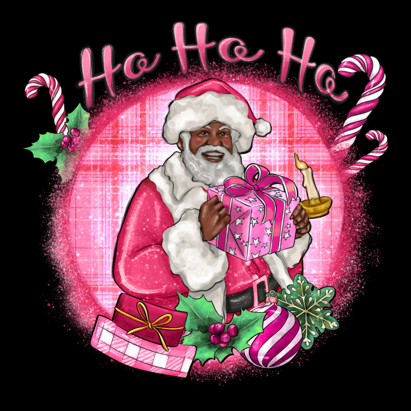 Ho Ho Ho Pink Black Santa Christmas Urban Heavy Tee by MaliasSmallBusiness | Teevron