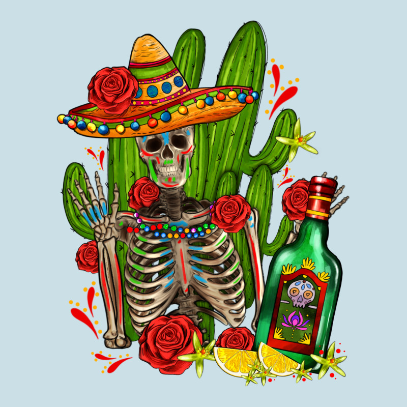 Skeleton With Sombrero And Tequila Ladies Tee by AdoDesignShop | Teevron