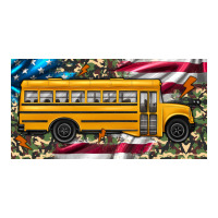 school bus camouflage american flag license plate | Teevron