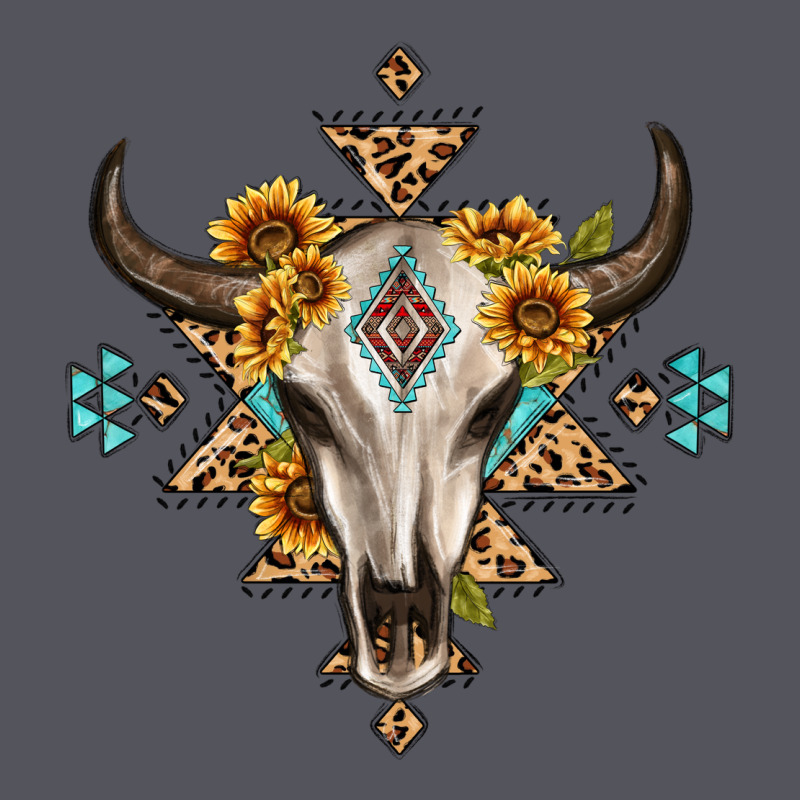 Bull Skull With Aztec Sunflower Leopard Vintage Hoodie by MaliasSmallBusiness | Teevron