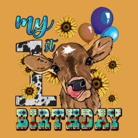 My First Birthday Baby Cow Sunflower Premium Hoodie | Teevron